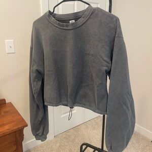 BDG Urban Outfitters Cropped Washed Black Crewneck Sweatshirt size S